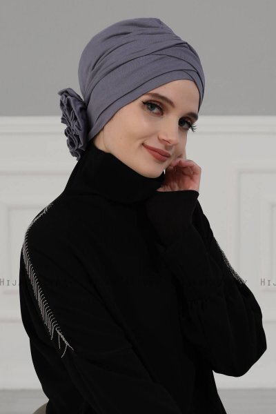 Elisabeth - Grey Cotton Turban