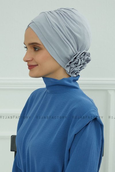 Elisabeth - Light Grey Cotton Turban