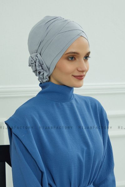 Elisabeth - Light Grey Cotton Turban