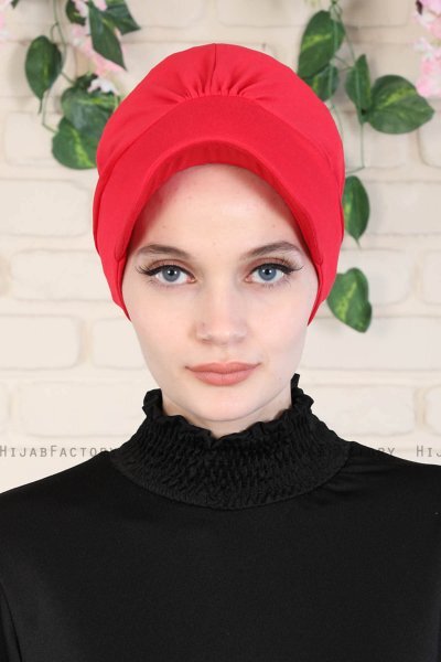 Sandra - Red Cotton Turban - Ayse Turban