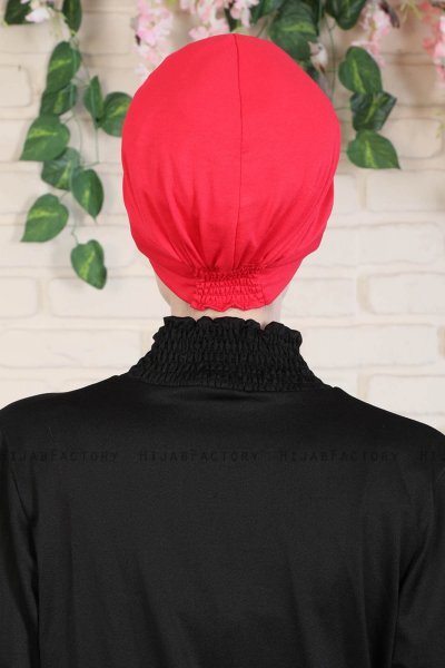 Sandra - Red Cotton Turban - Ayse Turban