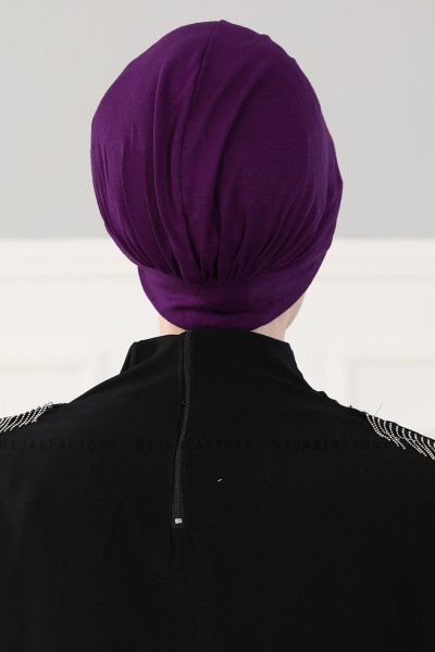Sandra - Purple Cotton Turban - Ayse Turban