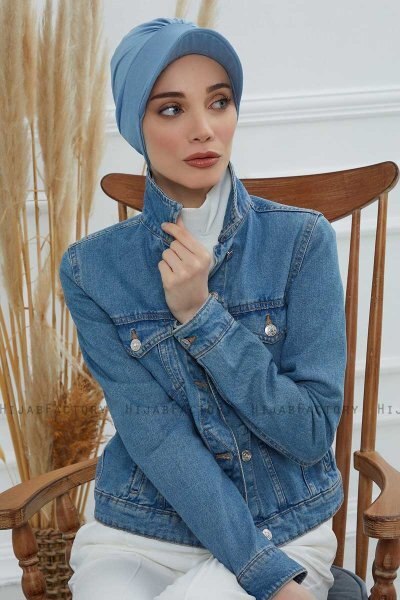Sandra - Sky Blue Cotton Turban