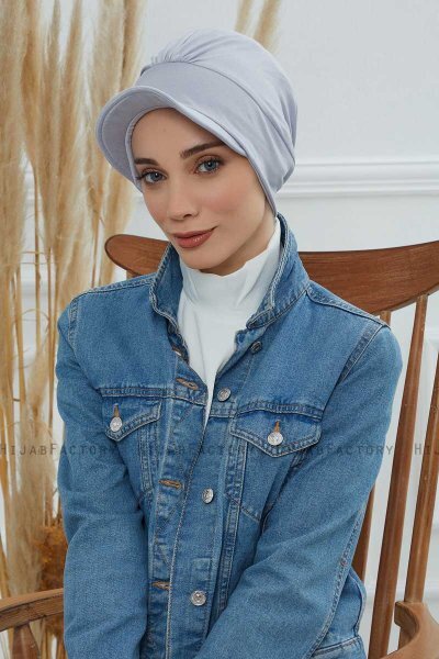 Sandra - Light Grey Cotton Turban