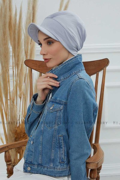 Sandra - Light Grey Cotton Turban