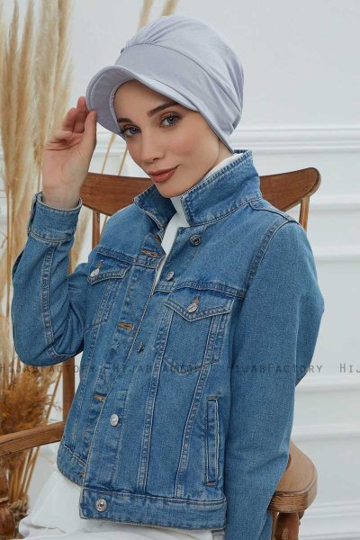 Sandra - Light Grey Cotton Turban