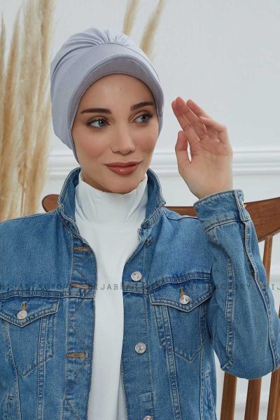 Sandra - Light Grey Cotton Turban