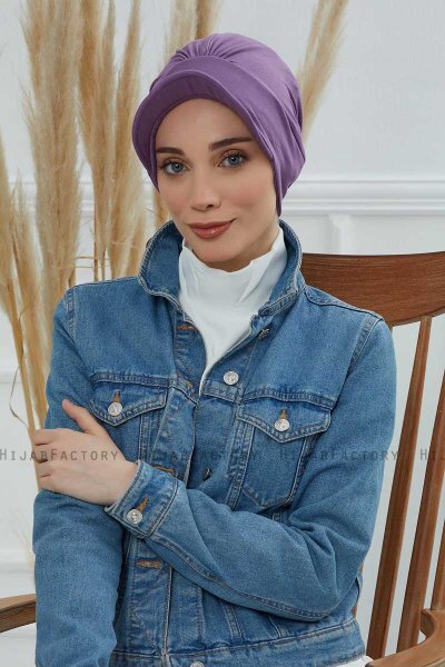 Sandra - Violet Cotton Turban
