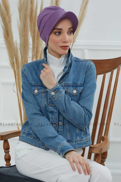 Sandra - Violet Cotton Turban