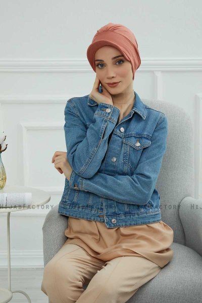 Sandra - Salmon Cotton Turban