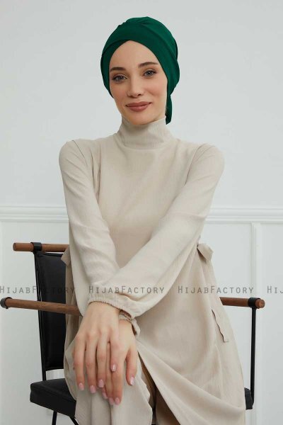 Ellie - Dark Green Cotton Turban