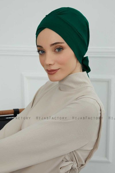 Ellie - Dark Green Cotton Turban