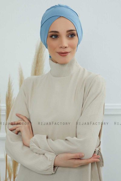 Ellie - Sky Blue Cotton Turban
