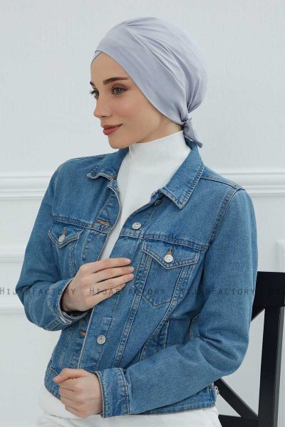 Ellie - Light Grey Cotton Turban