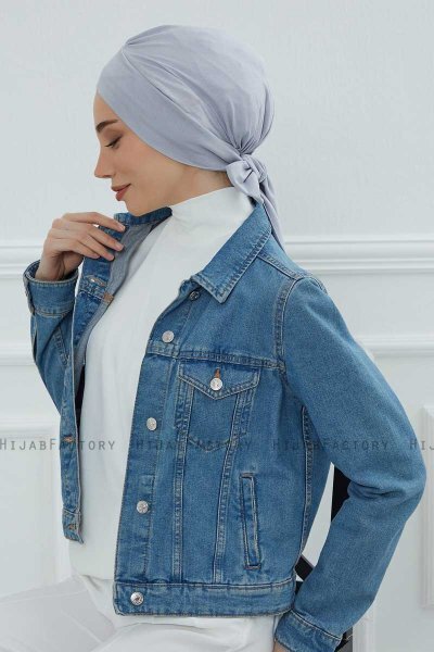 Ellie - Light Grey Cotton Turban