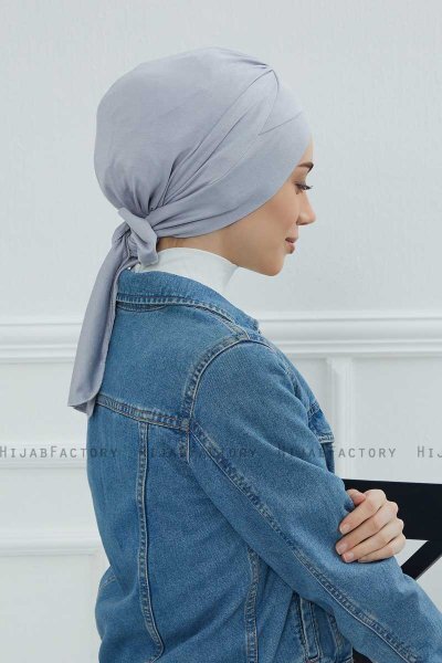 Ellie - Light Grey Cotton Turban