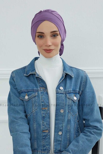 Ellie - Violet Cotton Turban