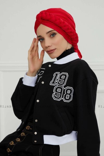 Theresa - Red Cotton Turban - Ayse Turban