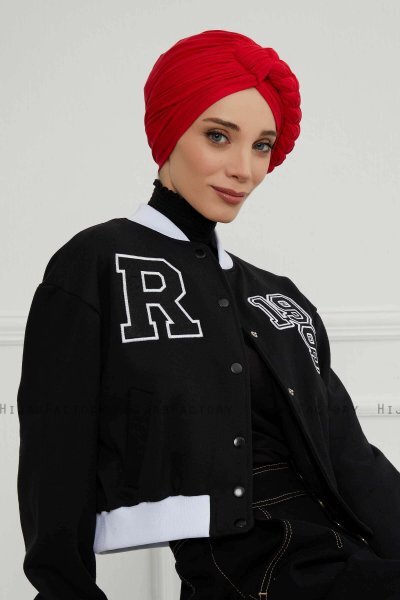 Theresa - Red Cotton Turban - Ayse Turban