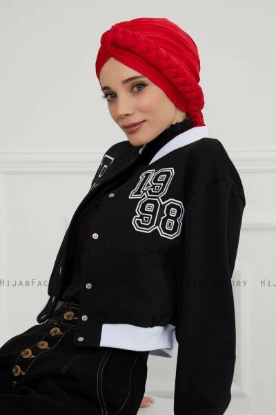 Theresa - Red Cotton Turban - Ayse Turban