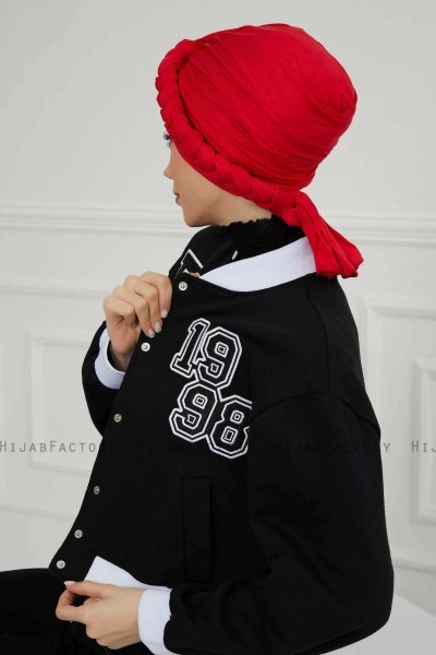 Theresa - Red Cotton Turban - Ayse Turban