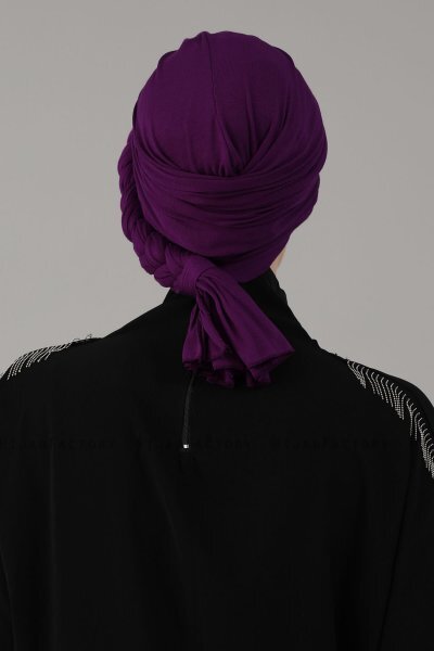 Theresa - Purple Cotton Turban - Ayse Turban