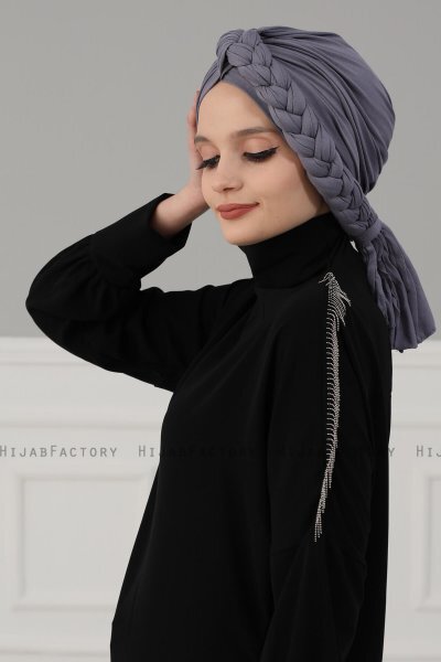Theresa - Grey Cotton Turban - Ayse Turban