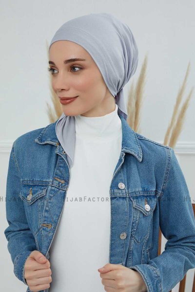 Felicia - Light Grey Cotton Turban