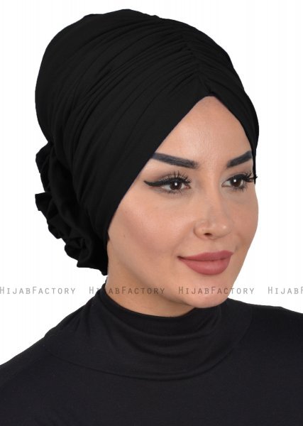 Kerstin - Black Cotton Turban - Ayse Turban