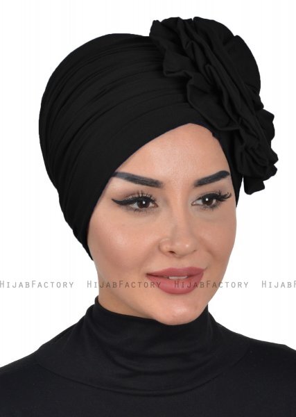Kerstin - Black Cotton Turban - Ayse Turban