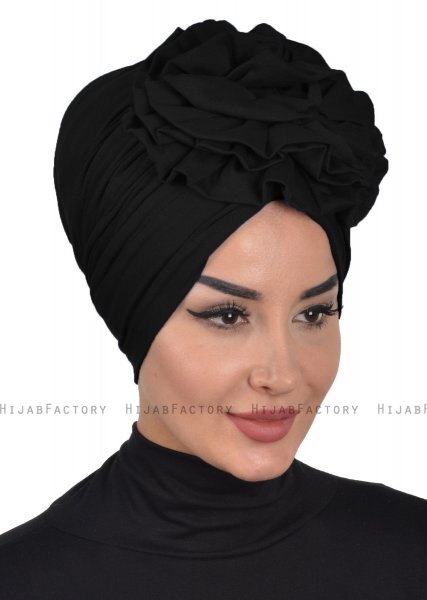Kerstin - Black Cotton Turban - Ayse Turban