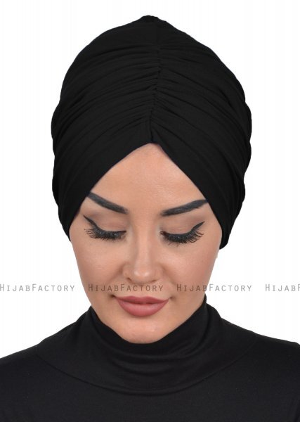 Kerstin - Black Cotton Turban - Ayse Turban