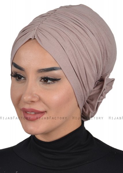 Kerstin - Taupe Cotton Turban - Ayse Turban