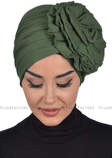 Kerstin - Khaki Cotton Turban - Ayse Turban