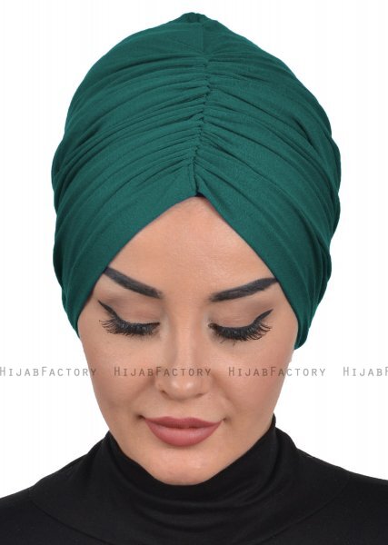 Kerstin - Dark Green Cotton Turban - Ayse Turban