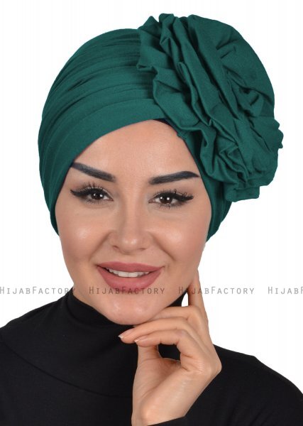 Kerstin - Dark Green Cotton Turban - Ayse Turban