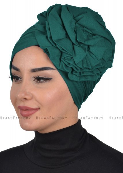 Kerstin - Dark Green Cotton Turban - Ayse Turban