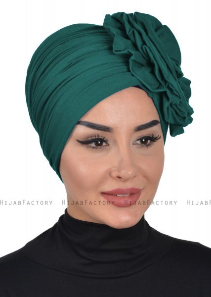 Kerstin - Dark Green Cotton Turban - Ayse Turban