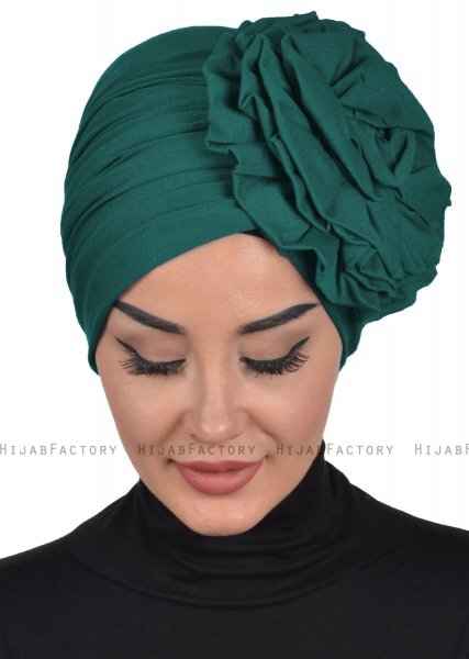 Kerstin - Dark Green Cotton Turban - Ayse Turban