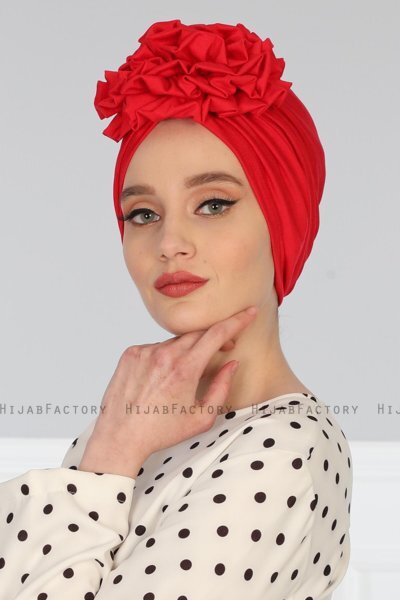 Kerstin - Red Cotton Turban - Ayse Turban
