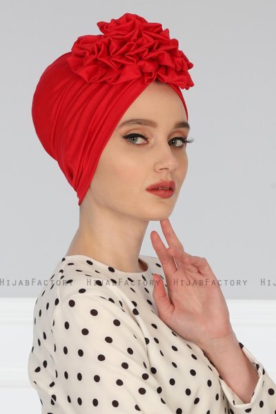 Kerstin - Red Cotton Turban - Ayse Turban