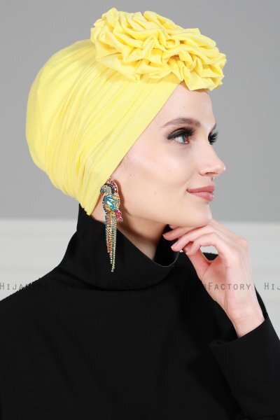 Kerstin - Yellow Cotton Turban - Ayse Turban