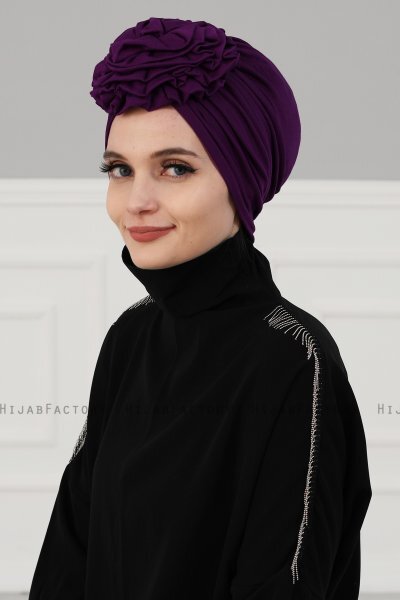 Kerstin - Purple Cotton Turban - Ayse Turban
