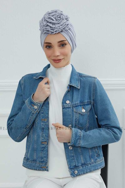 Kerstin - Light Grey Cotton Turban