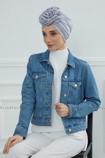 Kerstin - Light Grey Cotton Turban