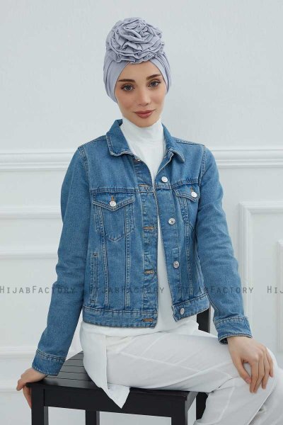 Kerstin - Light Grey Cotton Turban
