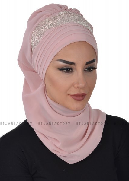 Celine - Dusty Pink Chiffon Turban - Ayse Turban