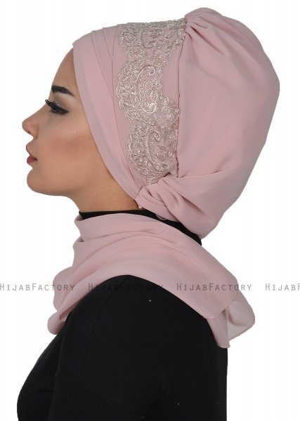 Celine - Dusty Pink Chiffon Turban - Ayse Turban