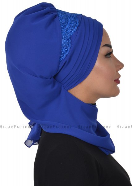 Celine - Blue Chiffon Turban - Ayse Turban