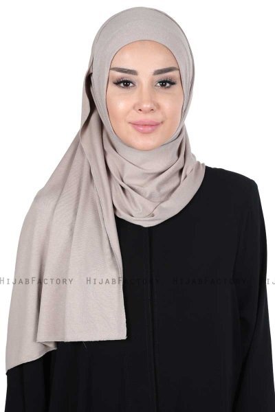 Sigrid - Taupe Cotton Hijab - Ayse Turban